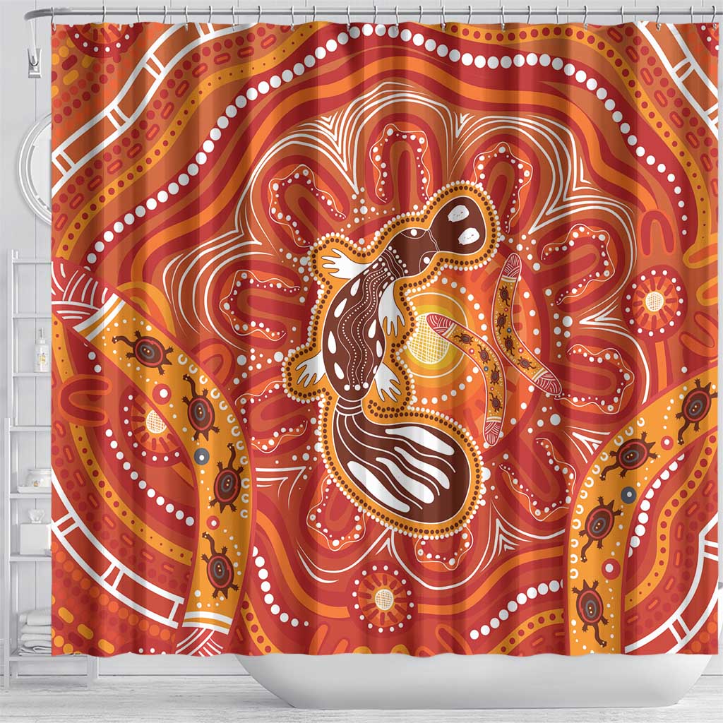 Aboriginal Goanna Art Shower Curtain Native Australian Animals