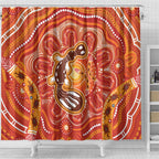Aboriginal Goanna Art Shower Curtain Native Australian Animals