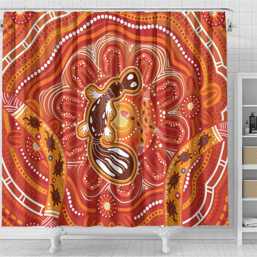 Aboriginal Goanna Art Shower Curtain Native Australian Animals