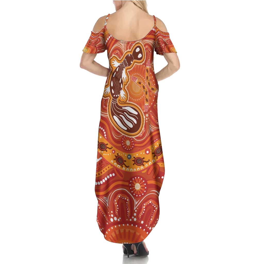 Aboriginal Goanna Art Summer Maxi Dress Native Australian Animals