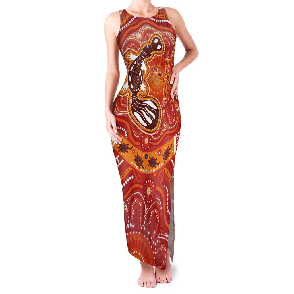 Aboriginal Goanna Art Tank Maxi Dress Native Australian Animals