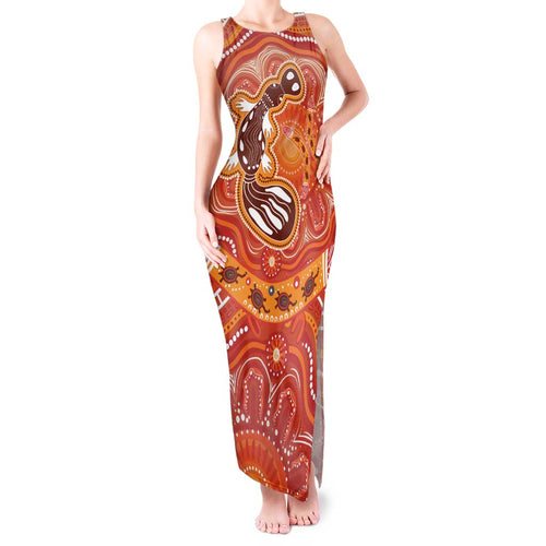 Aboriginal Goanna Art Tank Maxi Dress Native Australian Animals