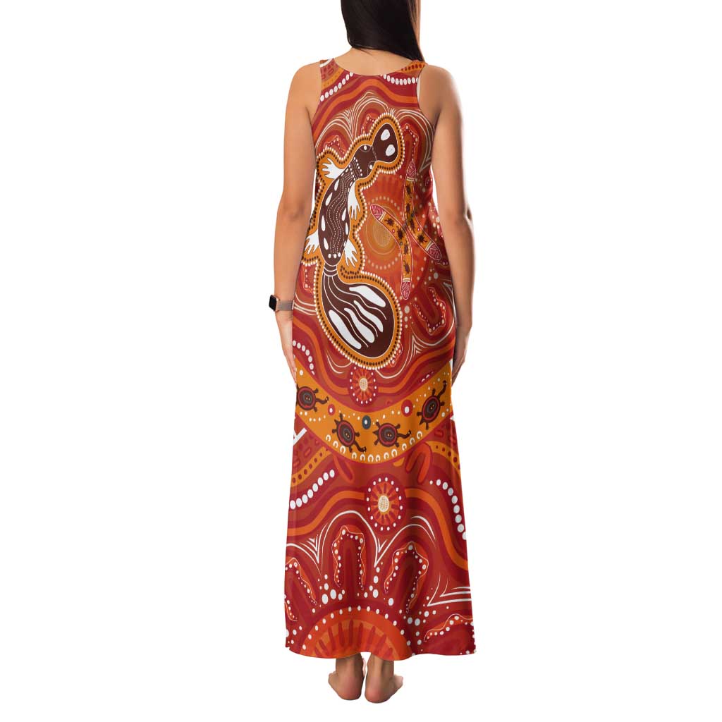 Aboriginal Goanna Art Tank Maxi Dress Native Australian Animals