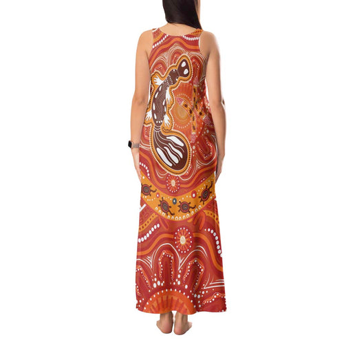 Aboriginal Goanna Art Tank Maxi Dress Native Australian Animals