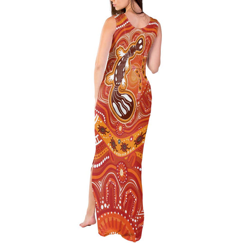 Aboriginal Goanna Art Tank Maxi Dress Native Australian Animals