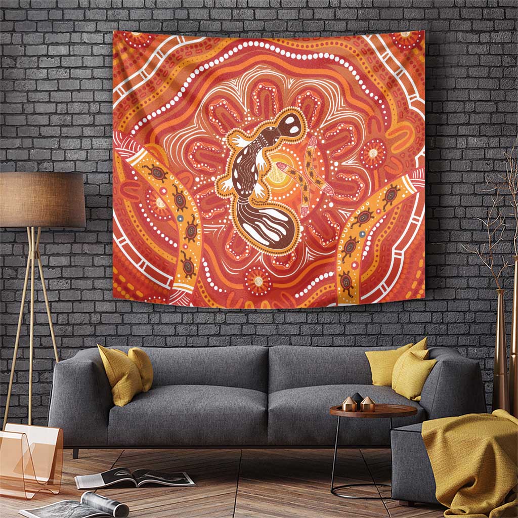 Aboriginal Goanna Art Tapestry Native Australian Animals