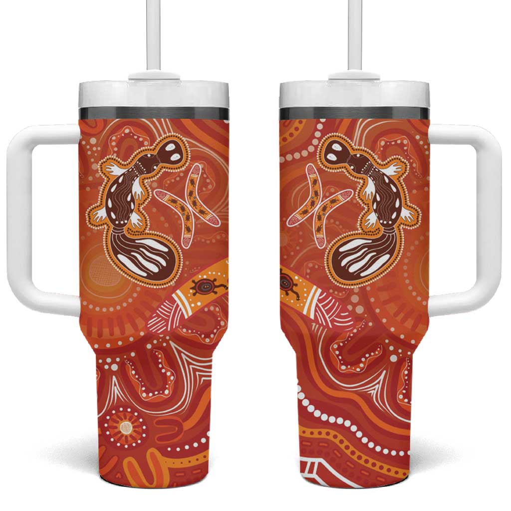Aboriginal Goanna Art Tumbler With Handle Native Australian Animals