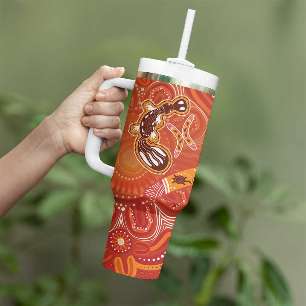 Aboriginal Goanna Art Tumbler With Handle Native Australian Animals