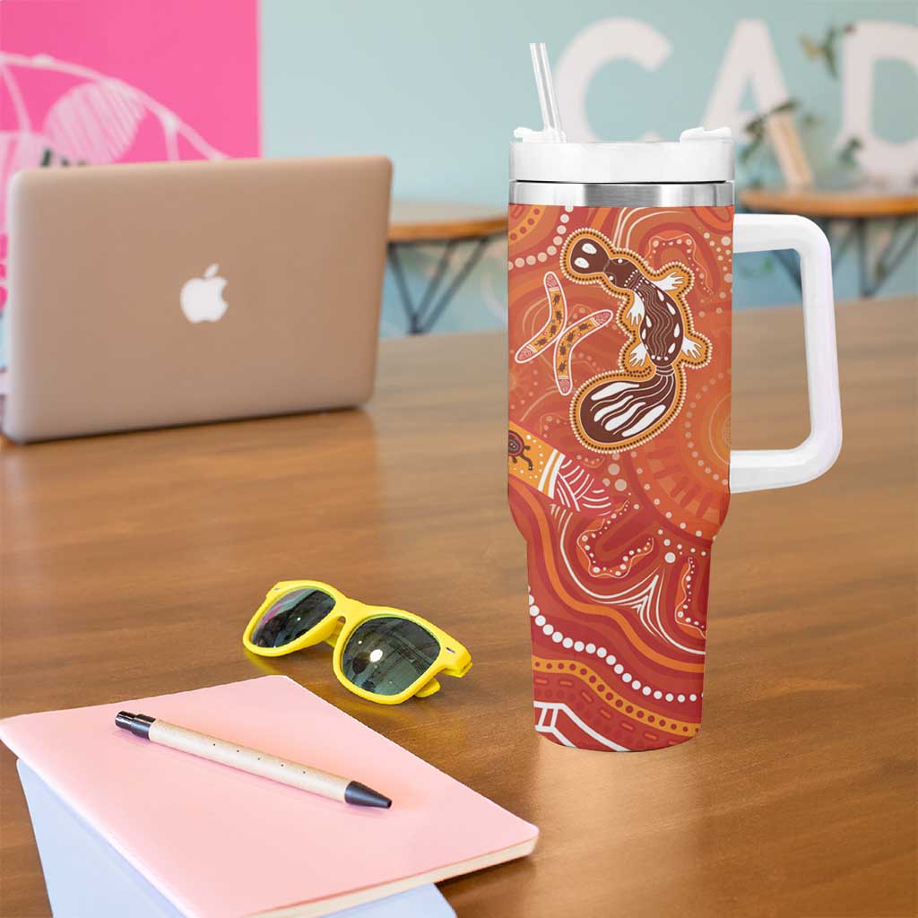 Aboriginal Goanna Art Tumbler With Handle Native Australian Animals