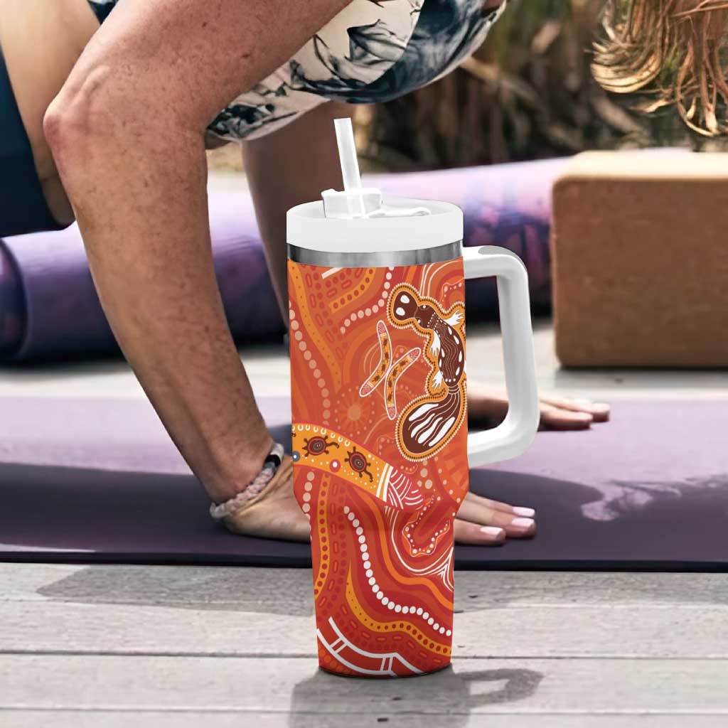 Aboriginal Goanna Art Tumbler With Handle Native Australian Animals