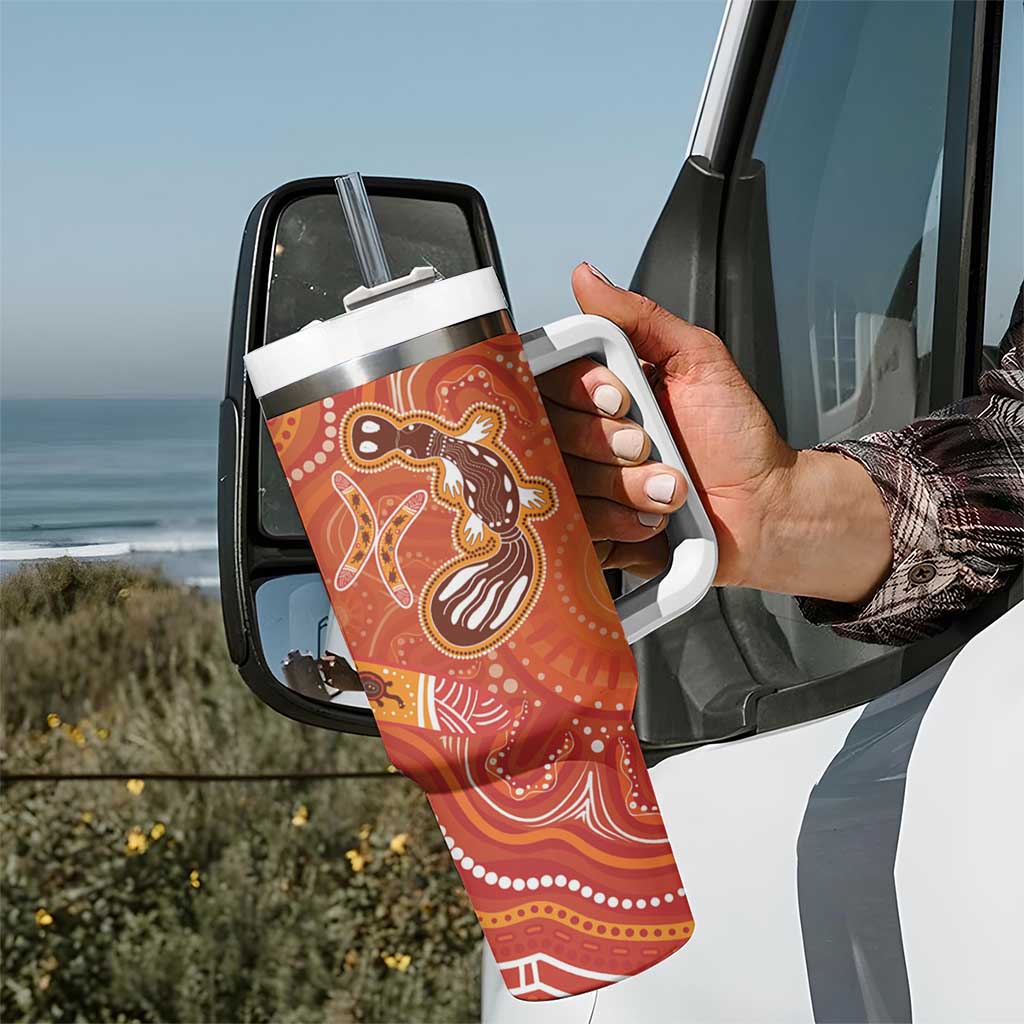Aboriginal Goanna Art Tumbler With Handle Native Australian Animals