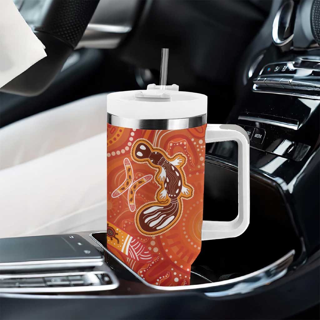 Aboriginal Goanna Art Tumbler With Handle Native Australian Animals