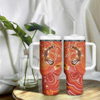Aboriginal Goanna Art Tumbler With Handle Native Australian Animals