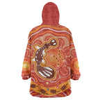 Aboriginal Goanna Art Wearable Blanket Hoodie Native Australian Animals