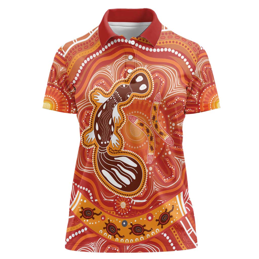 Aboriginal Goanna Art Women Polo Shirt Native Australian Animals