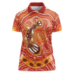 Aboriginal Goanna Art Women Polo Shirt Native Australian Animals