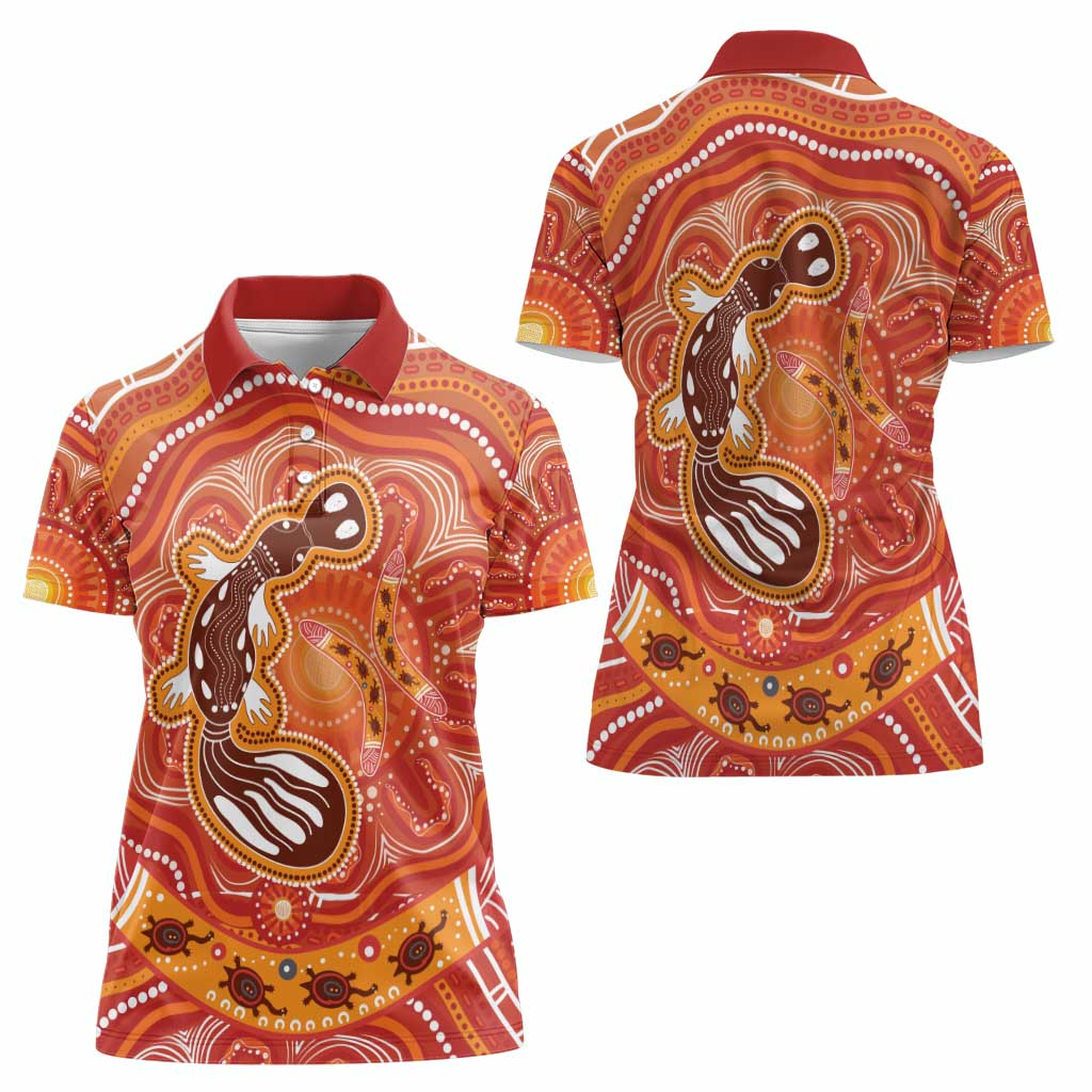 Aboriginal Goanna Art Women Polo Shirt Native Australian Animals