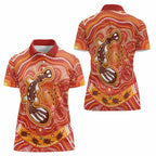 Aboriginal Goanna Art Women Polo Shirt Native Australian Animals