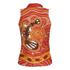 Aboriginal Goanna Art Women Sleeveless Polo Shirt Native Australian Animals