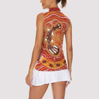 Aboriginal Goanna Art Women Sleeveless Polo Shirt Native Australian Animals