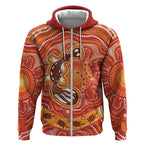 Aboriginal Goanna Art Zip Hoodie Native Australian Animals