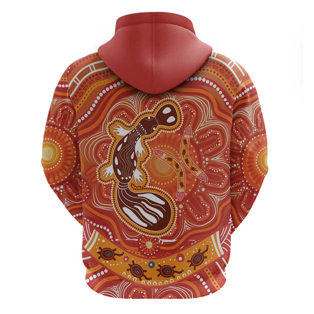 Aboriginal Goanna Art Zip Hoodie Native Australian Animals