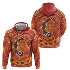 Aboriginal Goanna Art Zip Hoodie Native Australian Animals