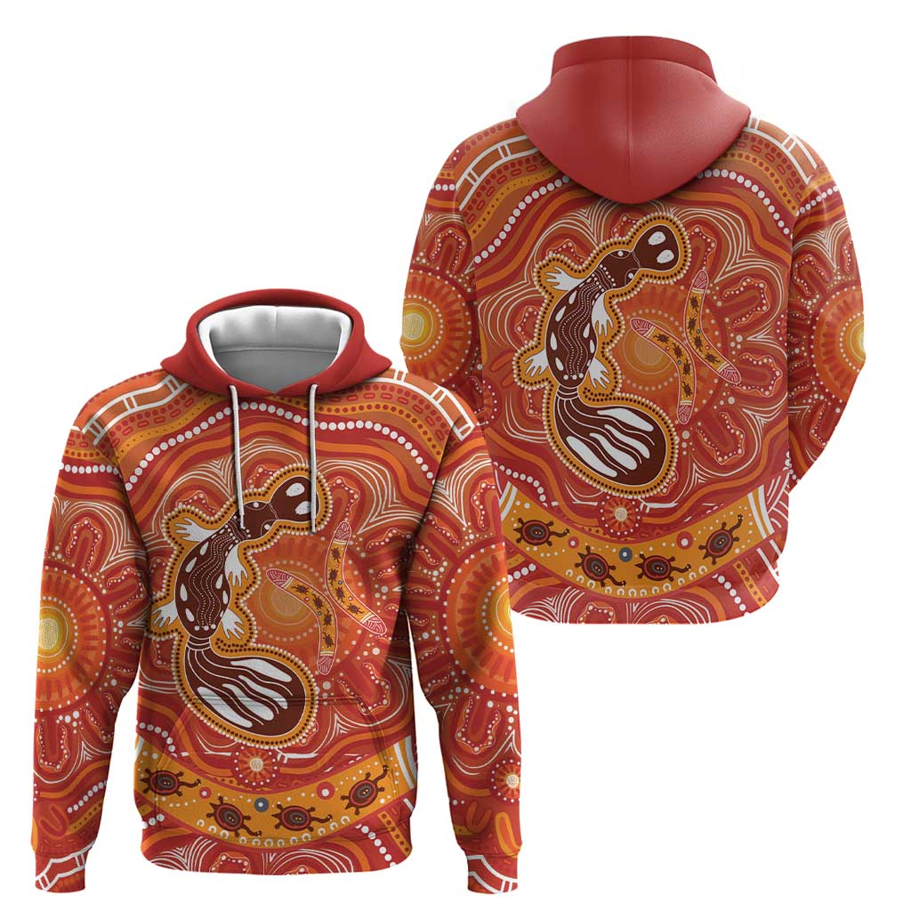 Aboriginal Goanna Art Zip Hoodie Native Australian Animals