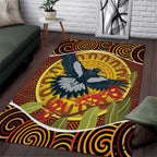 Aboriginal Magpies Dots Art Area Rug Native Australian Animals
