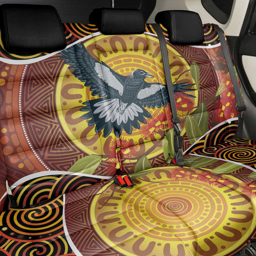 Aboriginal Magpies Dots Art Back Car Seat Cover Native Australian Animals