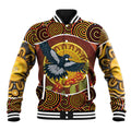 Aboriginal Magpies Dots Art Baseball Jacket Native Australian Animals