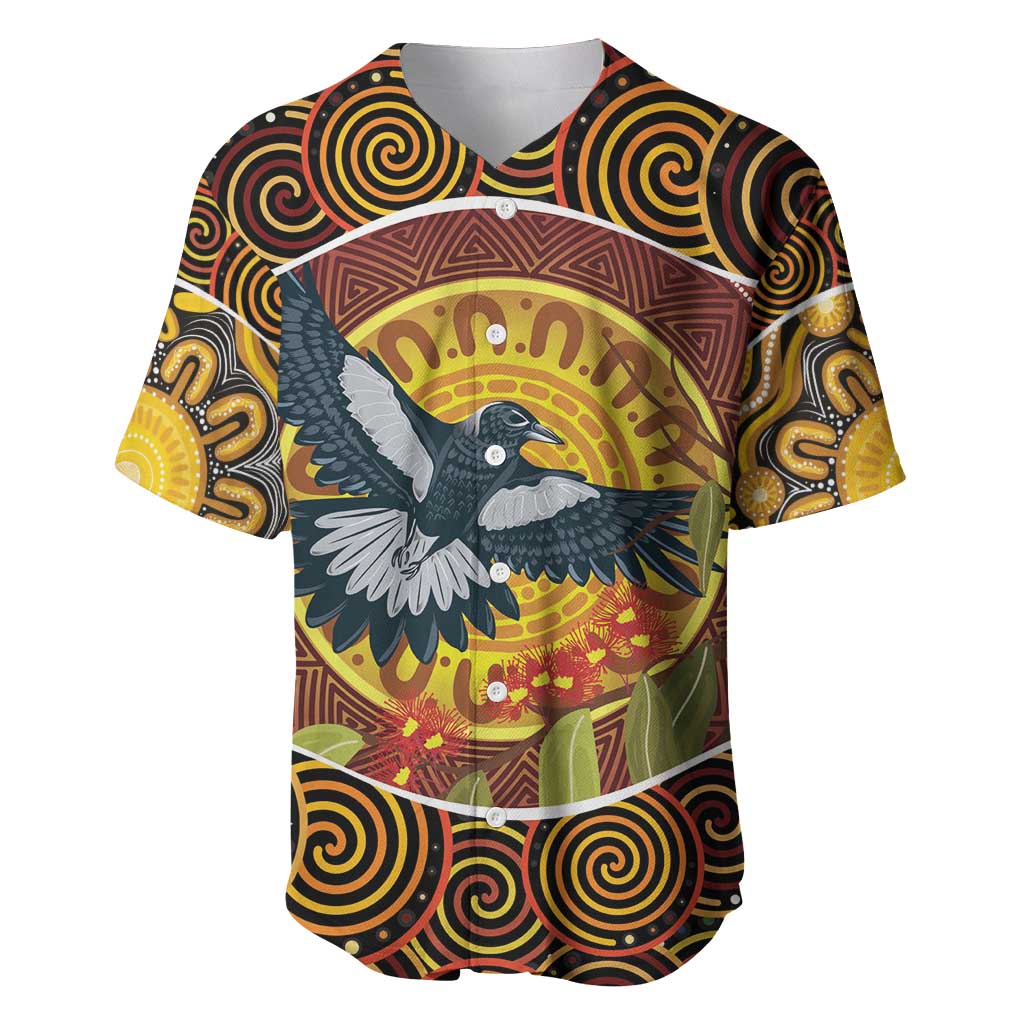Aboriginal Magpies Dots Art Baseball Jersey Native Australian Animals