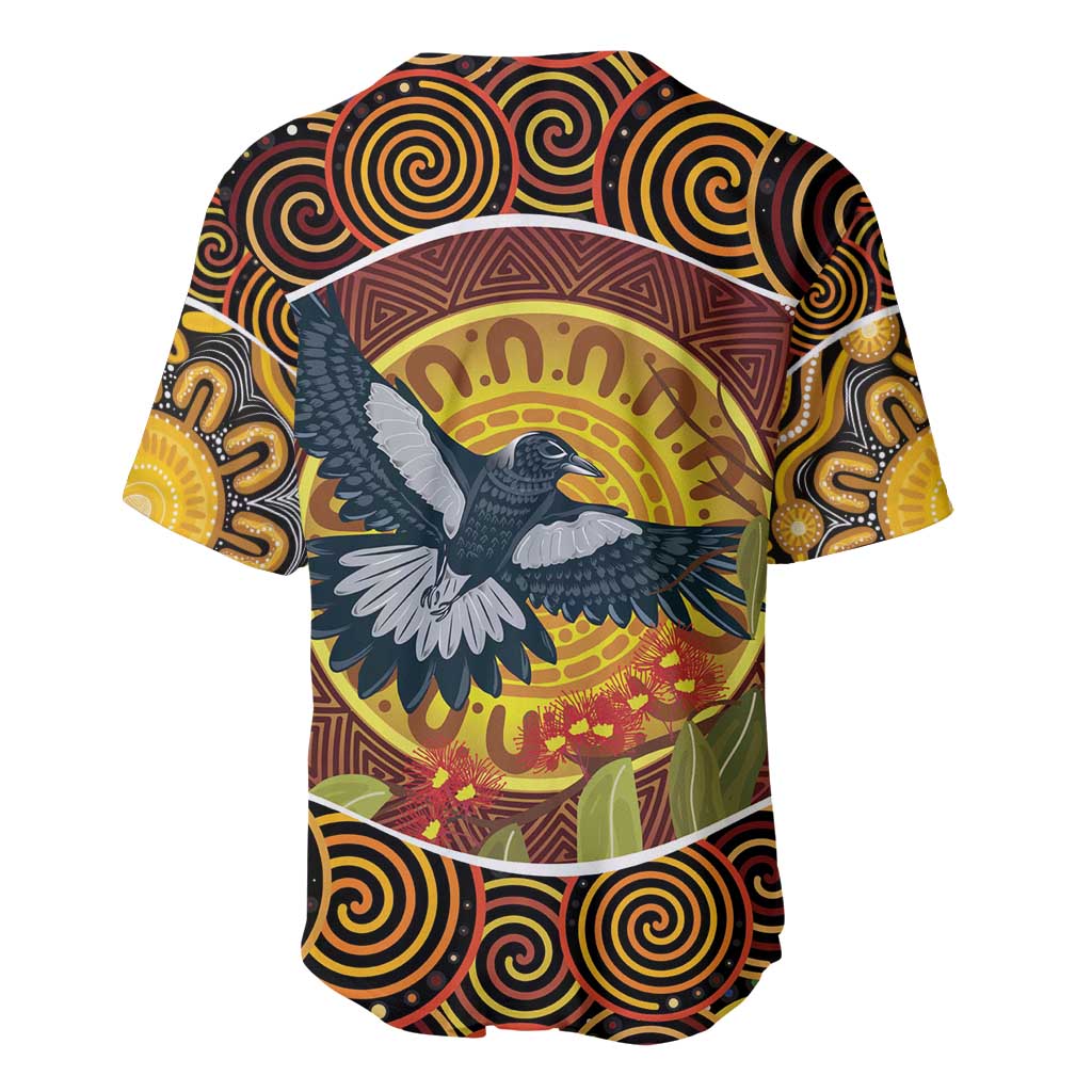Aboriginal Magpies Dots Art Baseball Jersey Native Australian Animals