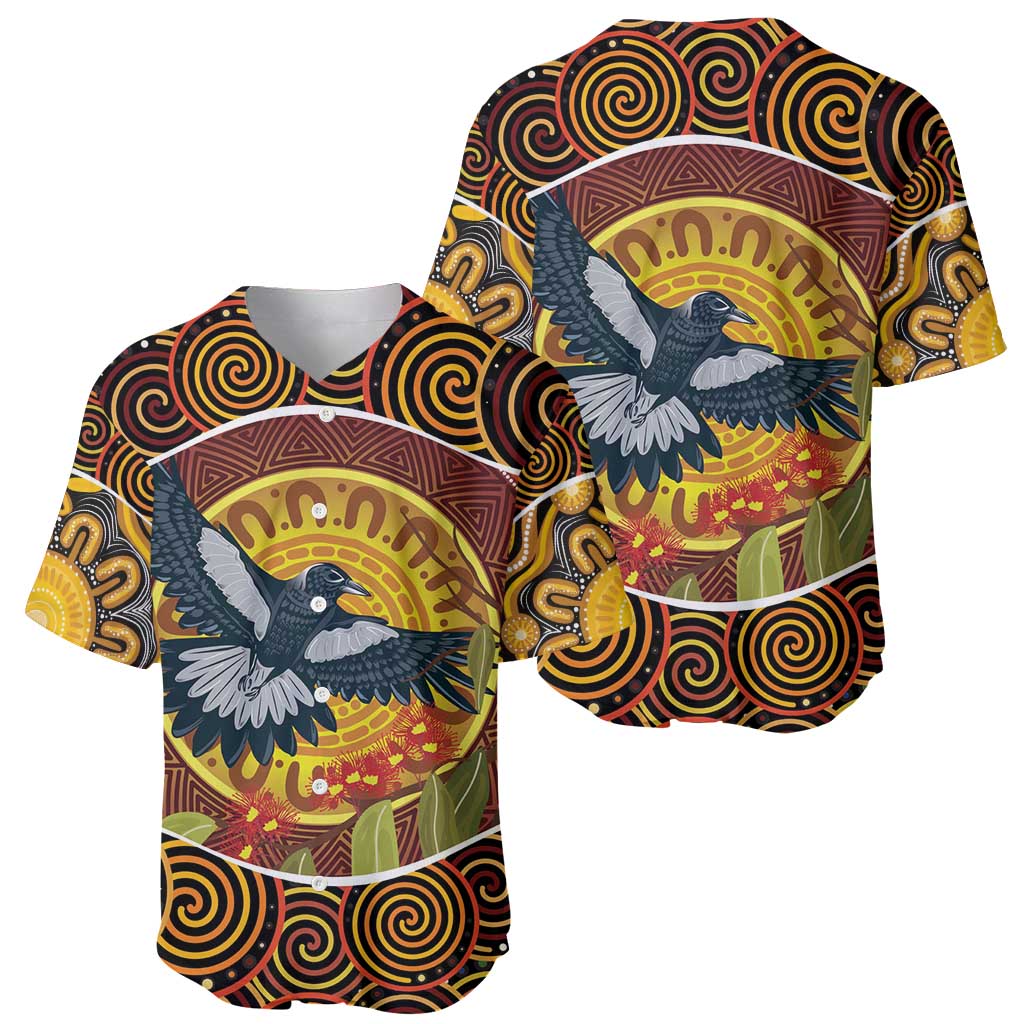 Aboriginal Magpies Dots Art Baseball Jersey Native Australian Animals