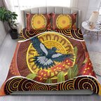 Aboriginal Magpies Dots Art Bedding Set Native Australian Animals
