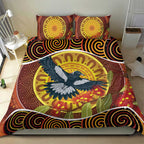 Aboriginal Magpies Dots Art Bedding Set Native Australian Animals