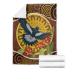 Aboriginal Magpies Dots Art Blanket Native Australian Animals