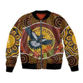 Aboriginal Magpies Dots Art Bomber Jacket Native Australian Animals