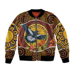 Aboriginal Magpies Dots Art Bomber Jacket Native Australian Animals