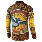 Aboriginal Magpies Dots Art Button Sweatshirt Native Australian Animals
