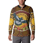 Aboriginal Magpies Dots Art Button Sweatshirt Native Australian Animals