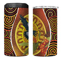 Aboriginal Magpies Dots Art 4 in 1 Can Cooler Tumbler Native Australian Animals