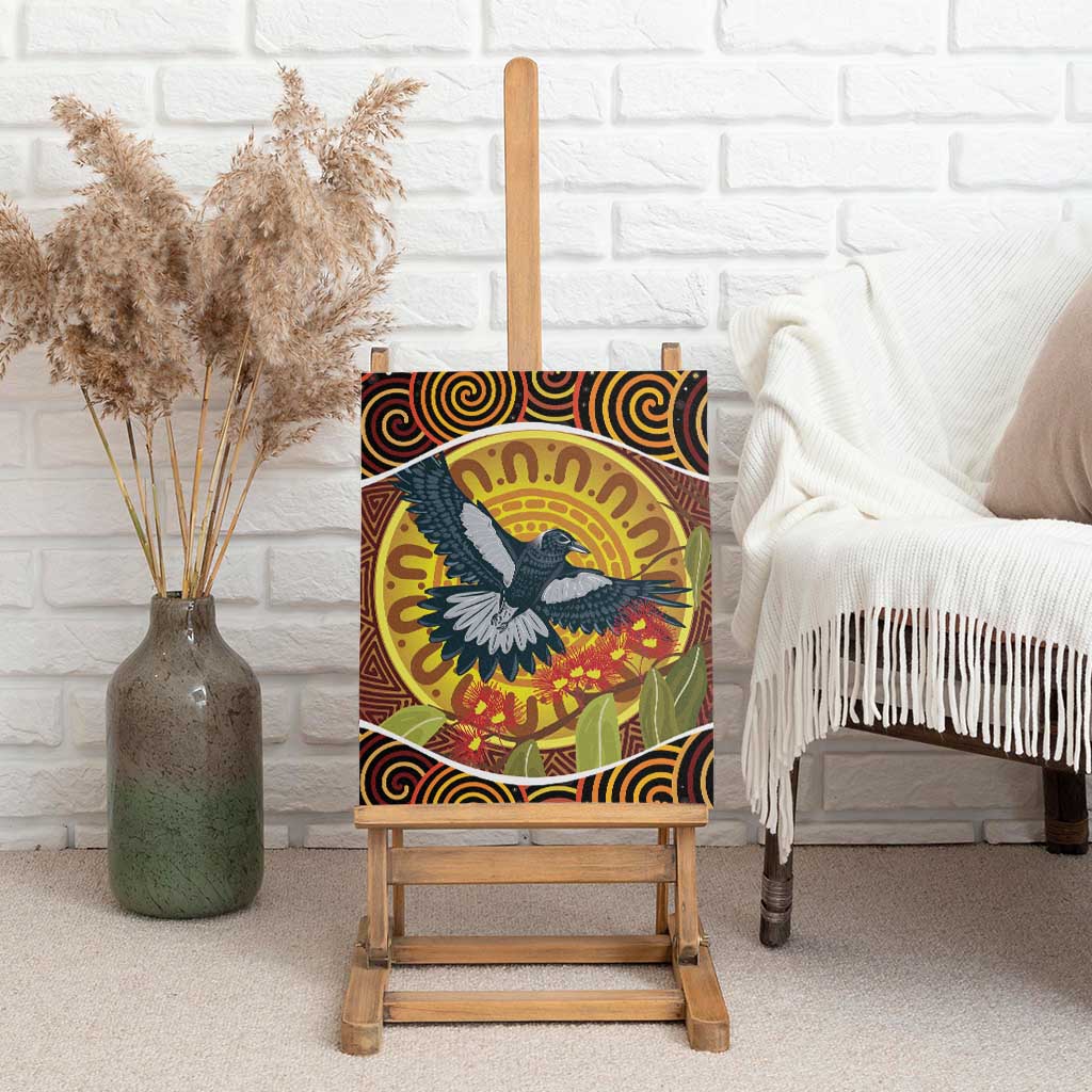 Aboriginal Magpies Dots Art Canvas Wall Art Native Australian Animals
