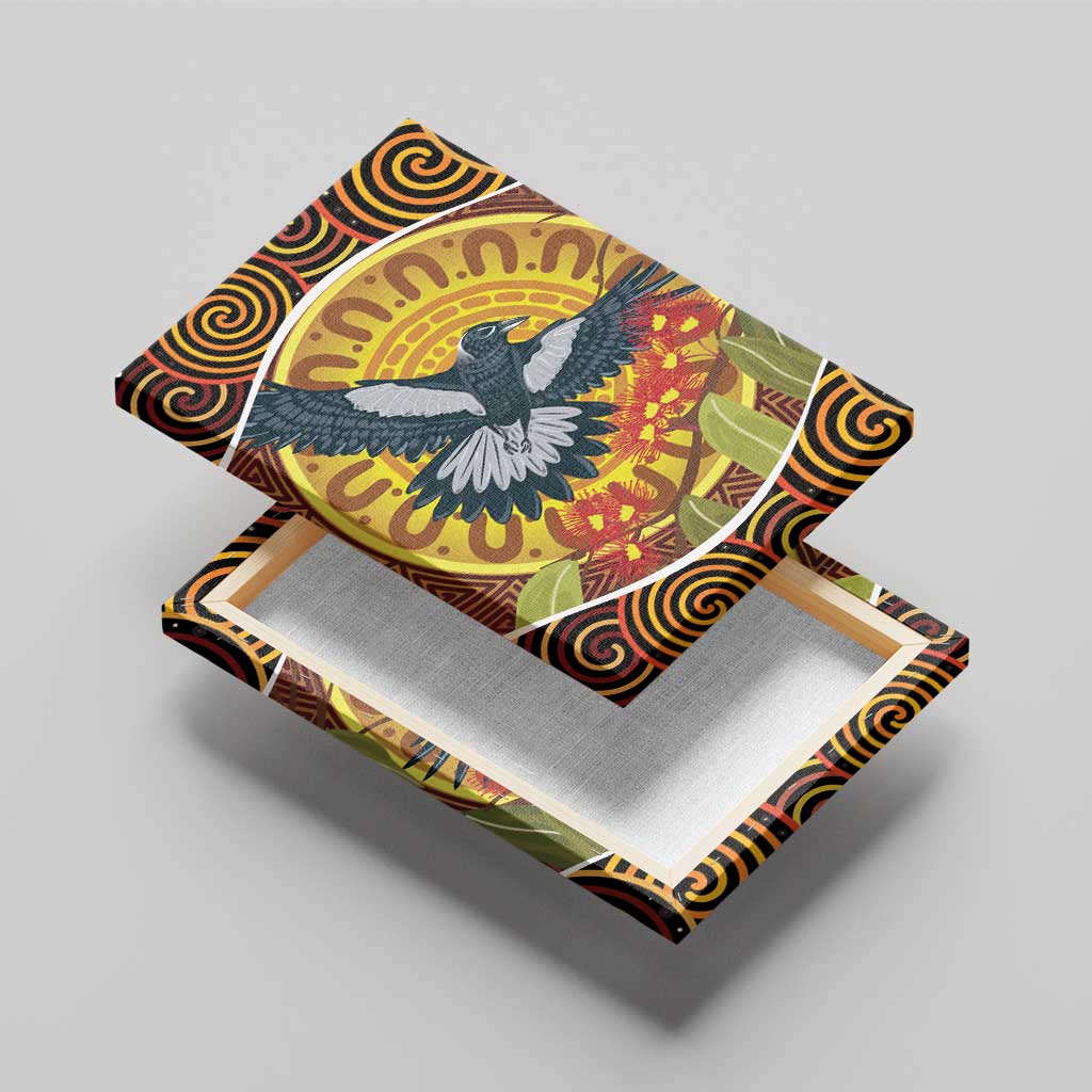Aboriginal Magpies Dots Art Canvas Wall Art Native Australian Animals