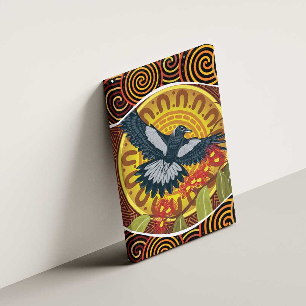 Aboriginal Magpies Dots Art Canvas Wall Art Native Australian Animals