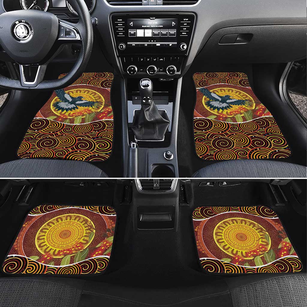 Aboriginal Magpies Dots Art Car Mats Native Australian Animals