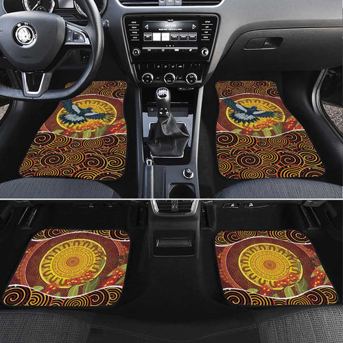 Aboriginal Magpies Dots Art Car Mats Native Australian Animals