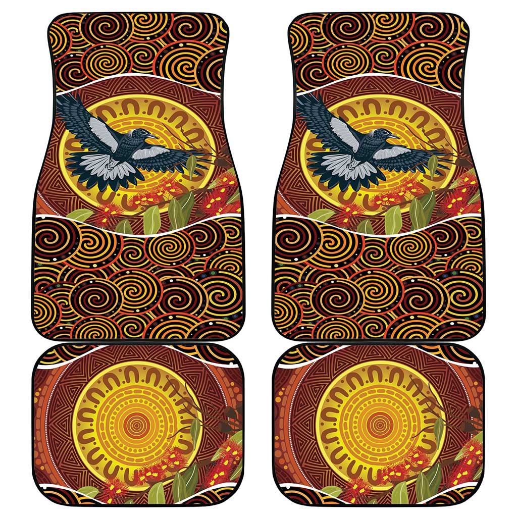Aboriginal Magpies Dots Art Car Mats Native Australian Animals