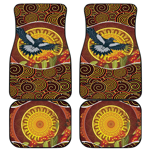 Aboriginal Magpies Dots Art Car Mats Native Australian Animals