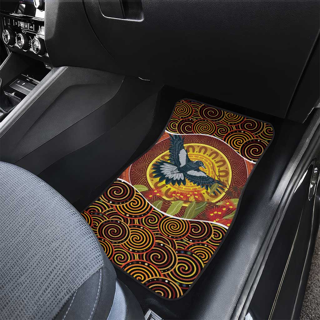 Aboriginal Magpies Dots Art Car Mats Native Australian Animals
